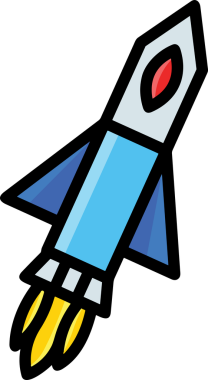 Modern Tasarım, Web, Uygulama ve Dijital İllüstrasyon için Roket Simgesi PNG Biçimi