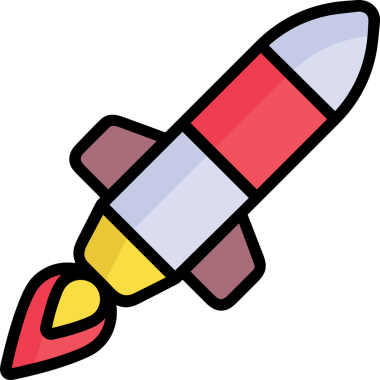 Modern Tasarım, Web, Uygulama ve Dijital İllüstrasyon için Roket Simgesi PNG Biçimi