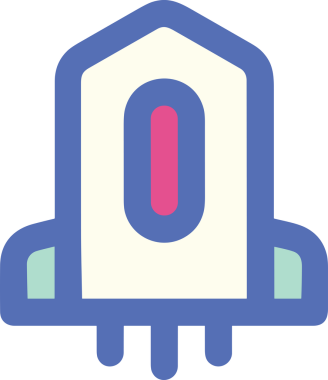 Modern Tasarım, Web, Uygulama ve Dijital İllüstrasyon için Roket Simgesi PNG Biçimi