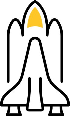 Modern Tasarım, Web, Uygulama ve Dijital İllüstrasyon için Roket Simgesi PNG Biçimi