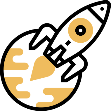 Modern Tasarım, Web, Uygulama ve Dijital İllüstrasyon için Roket Simgesi PNG Biçimi