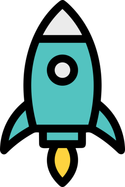 Modern Tasarım, Web, Uygulama ve Dijital İllüstrasyon için Roket Simgesi PNG Biçimi