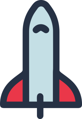 Modern Tasarım, Web, Uygulama ve Dijital İllüstrasyon için Roket Simgesi PNG Biçimi