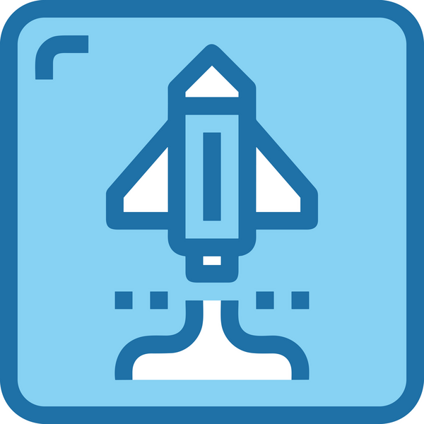 Modern Tasarım, Web, Uygulama ve Dijital İllüstrasyon için Roket Simgesi PNG Biçimi