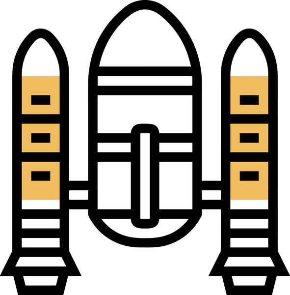 Modern Tasarım, Web, Uygulama ve Dijital İllüstrasyon için Roket Simgesi PNG Biçimi
