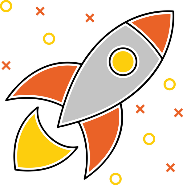 Modern Tasarım, Web, Uygulama ve Dijital İllüstrasyon için Roket Simgesi PNG Biçimi