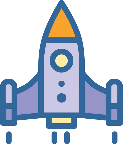 Modern Tasarım, Web, Uygulama ve Dijital İllüstrasyon için Roket Simgesi PNG Biçimi