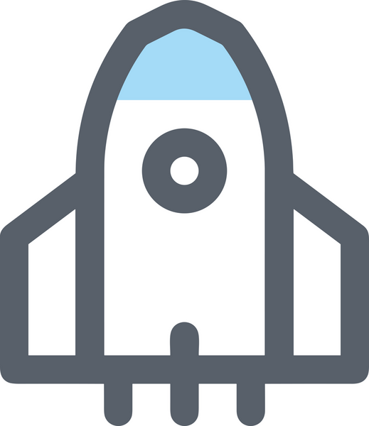 Modern Tasarım, Web, Uygulama ve Dijital İllüstrasyon için Roket Simgesi PNG Biçimi
