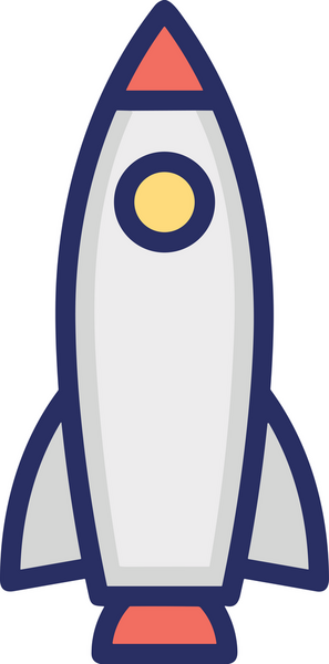 Modern Tasarım, Web, Uygulama ve Dijital İllüstrasyon için Roket Simgesi PNG Biçimi