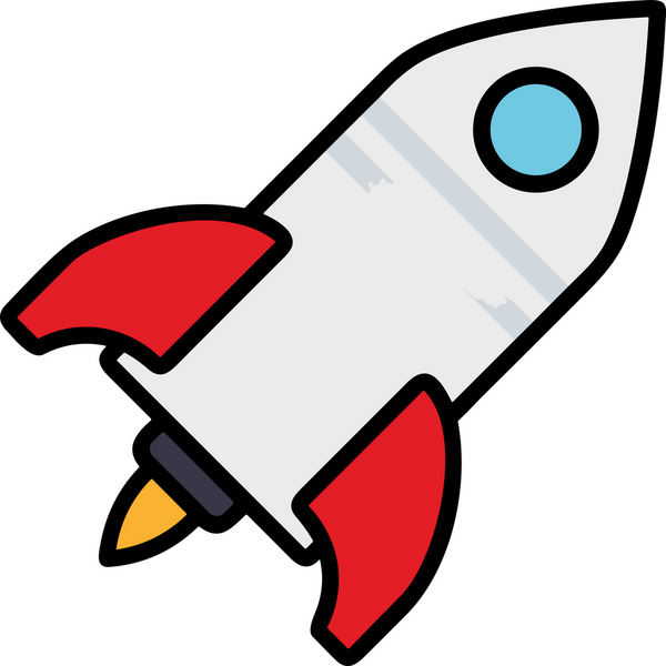 Modern Tasarım, Web, Uygulama ve Dijital İllüstrasyon için Roket Simgesi PNG Biçimi