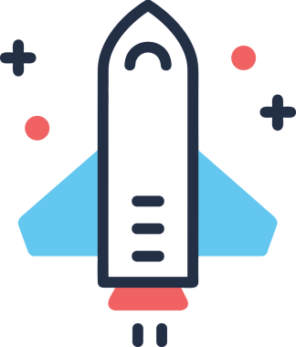 Modern Tasarım, Web, Uygulama ve Dijital İllüstrasyon için Roket Simgesi PNG Biçimi