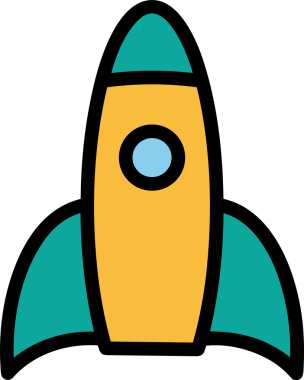 Modern Tasarım, Web, Uygulama ve Dijital İllüstrasyon için Roket Simgesi PNG Biçimi