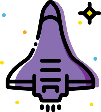 Modern Tasarım, Web, Uygulama ve Dijital İllüstrasyon için Roket Simgesi PNG Biçimi