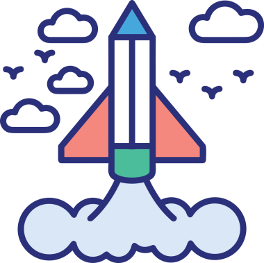 Modern Tasarım, Web, Uygulama ve Dijital İllüstrasyon için Roket Simgesi PNG Biçimi