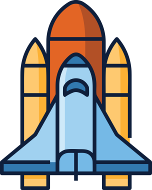 Modern Tasarım, Web, Uygulama ve Dijital İllüstrasyon için Roket Simgesi PNG Biçimi