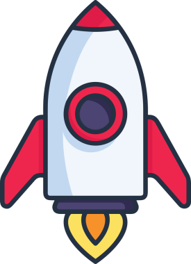 Modern Tasarım, Web, Uygulama ve Dijital İllüstrasyon için Roket Simgesi PNG Biçimi