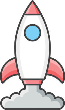 Modern Tasarım, Web, Uygulama ve Dijital İllüstrasyon için Roket Simgesi PNG Biçimi