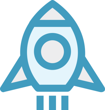 Modern Tasarım, Web, Uygulama ve Dijital İllüstrasyon için Roket Simgesi PNG Biçimi