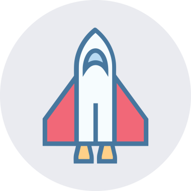 Modern Tasarım, Web, Uygulama ve Dijital İllüstrasyon için Roket Simgesi PNG Biçimi