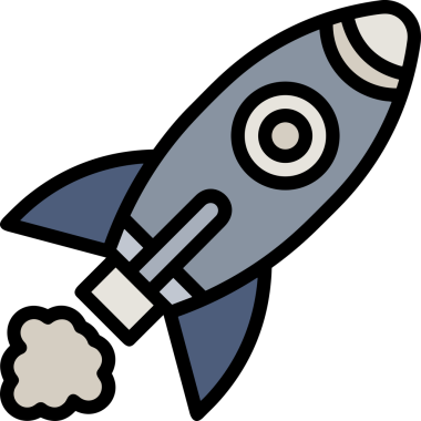 Modern Tasarım, Web, Uygulama ve Dijital İllüstrasyon için Roket Simgesi PNG Biçimi