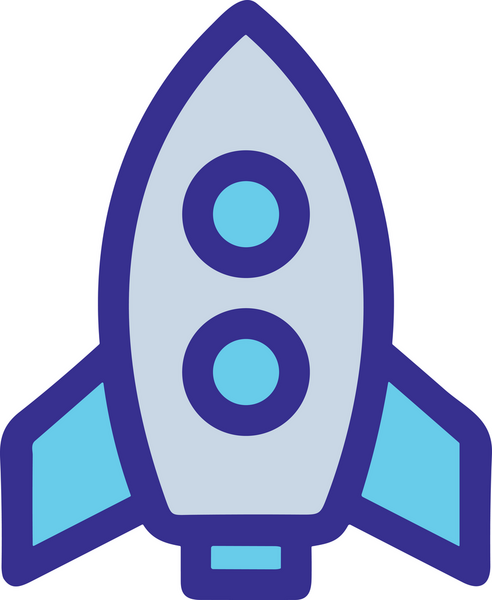 Modern Tasarım, Web, Uygulama ve Dijital İllüstrasyon için Roket Simgesi PNG Biçimi