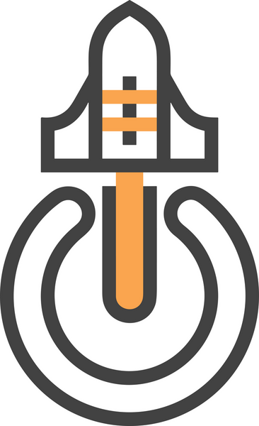 Modern Tasarım, Web, Uygulama ve Dijital İllüstrasyon için Roket Simgesi PNG Biçimi