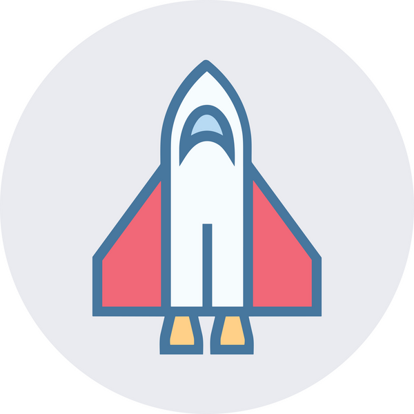 Modern Tasarım, Web, Uygulama ve Dijital İllüstrasyon için Roket Simgesi PNG Biçimi