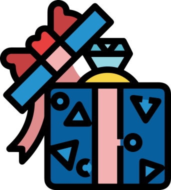 Hediye Kutusu Simgesi Simgesi PNG Yüksek Çözünürlük Şeffaf Arkaplan Vektörü İllüstrasyonu Doğum Günü Yıldönümü Yıldönümü Hediye Paketi Düz Tasarım Dijital Sanat Grafik İndirmesi