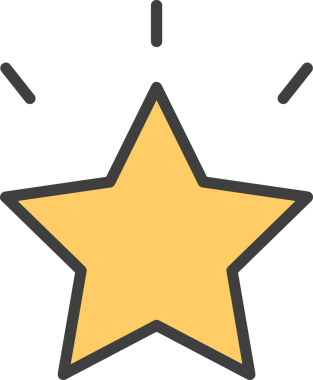 Yıldız renkli ikon sembolü png format vektör illüstrasyon grafik element tasarımı soyut dekoratif canlı estetik modern minimalist parlak gökkuşağı gradyan parlak ışık tarzı eşsiz sanatsal dijital tasarım