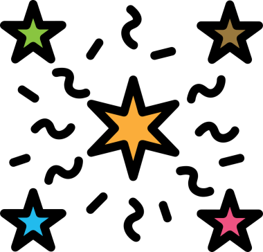 Yıldız renkli ikon sembolü png format vektör illüstrasyon grafik element tasarımı soyut dekoratif canlı estetik modern minimalist parlak gökkuşağı gradyan parlak ışık tarzı eşsiz sanatsal dijital tasarım