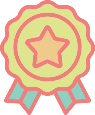 Kazanan ikon sembolü, ödül ödülünün renk tasarımı ile tasarımı ile tasvir edilmesi, modern grafik sanatları dijital tasarımı için mükemmel bir başarı ve zafer sembolü.