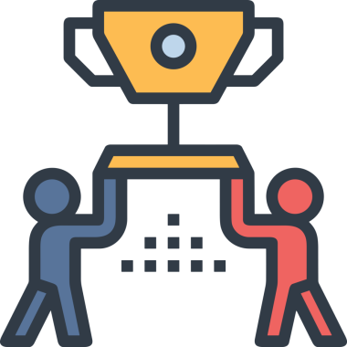 Kazanan ikon sembolü, ödül ödülünün renk tasarımı ile tasarımı ile tasvir edilmesi, modern grafik sanatları dijital tasarımı için mükemmel bir başarı ve zafer sembolü.
