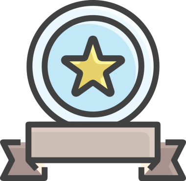 Kazanan ikon sembolü, ödül ödülünün renk tasarımı ile tasarımı ile tasvir edilmesi, modern grafik sanatları dijital tasarımı için mükemmel bir başarı ve zafer sembolü.