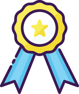 Kazanan ikon sembolü, ödül ödülünün renk tasarımı ile tasarımı ile tasvir edilmesi, modern grafik sanatları dijital tasarımı için mükemmel bir başarı ve zafer sembolü.