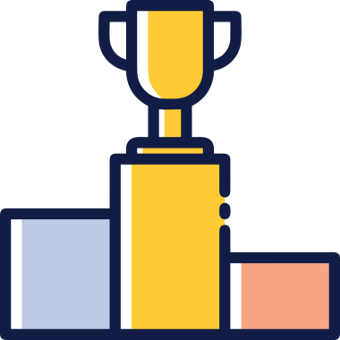 Kazanan ikon sembolü, ödül ödülünün renk tasarımı ile tasarımı ile tasvir edilmesi, modern grafik sanatları dijital tasarımı için mükemmel bir başarı ve zafer sembolü.