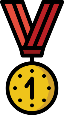 Kazanan ikon sembolü, ödül ödülünün renk tasarımı ile tasarımı ile tasvir edilmesi, modern grafik sanatları dijital tasarımı için mükemmel bir başarı ve zafer sembolü.