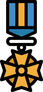 Kazanan ikon sembolü, ödül ödülünün renk tasarımı ile tasarımı ile tasvir edilmesi, modern grafik sanatları dijital tasarımı için mükemmel bir başarı ve zafer sembolü.