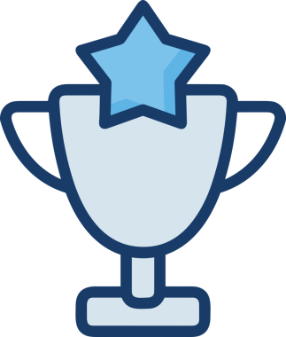 Kazanan ikon sembolü, ödül ödülünün renk tasarımı ile tasarımı ile tasvir edilmesi, modern grafik sanatları dijital tasarımı için mükemmel bir başarı ve zafer sembolü.