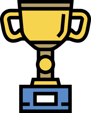 Kazanan ikon sembolü, ödül ödülünün renk tasarımı ile tasarımı ile tasvir edilmesi, modern grafik sanatları dijital tasarımı için mükemmel bir başarı ve zafer sembolü.