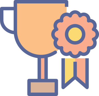 Kazanan ikon sembolü, ödül ödülünün renk tasarımı ile tasarımı ile tasvir edilmesi, modern grafik sanatları dijital tasarımı için mükemmel bir başarı ve zafer sembolü.