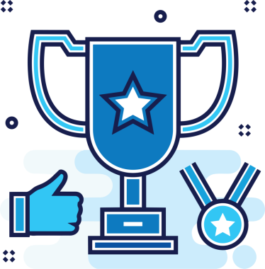 Kazanan ikon sembolü, ödül ödülünün renk tasarımı ile tasarımı ile tasvir edilmesi, modern grafik sanatları dijital tasarımı için mükemmel bir başarı ve zafer sembolü.