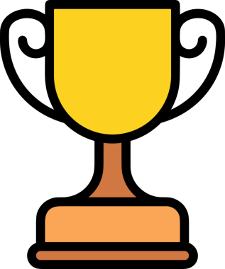Kazanan ikon sembolü, ödül ödülünün renk tasarımı ile tasarımı ile tasvir edilmesi, modern grafik sanatları dijital tasarımı için mükemmel bir başarı ve zafer sembolü.