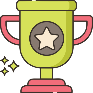 Kazanan ikon sembolü, ödül ödülünün renk tasarımı ile tasarımı ile tasvir edilmesi, modern grafik sanatları dijital tasarımı için mükemmel bir başarı ve zafer sembolü.