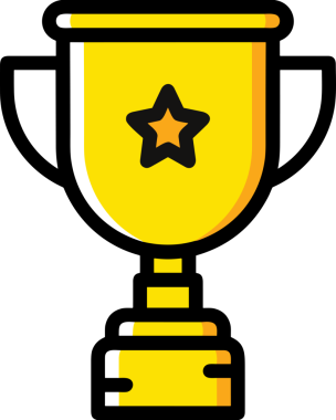 Kazanan ikon sembolü, ödül ödülünün renk tasarımı ile tasarımı ile tasvir edilmesi, modern grafik sanatları dijital tasarımı için mükemmel bir başarı ve zafer sembolü.