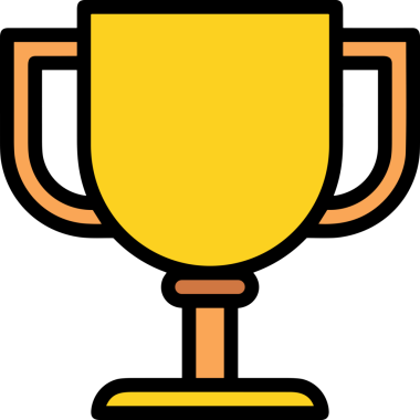 Kazanan ikon sembolü, ödül ödülünün renk tasarımı ile tasarımı ile tasvir edilmesi, modern grafik sanatları dijital tasarımı için mükemmel bir başarı ve zafer sembolü.