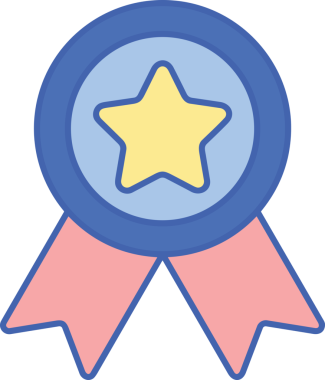 Kazanan ikon sembolü, ödül ödülünün renk tasarımı ile tasarımı ile tasvir edilmesi, modern grafik sanatları dijital tasarımı için mükemmel bir başarı ve zafer sembolü.