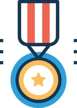 Kazanan ikon sembolü, ödül ödülünün renk tasarımı ile tasarımı ile tasvir edilmesi, modern grafik sanatları dijital tasarımı için mükemmel bir başarı ve zafer sembolü.