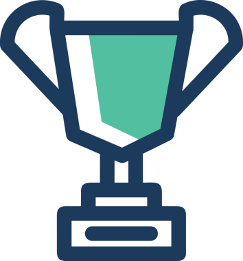 Kazanan ikon sembolü, ödül ödülünün renk tasarımı ile tasarımı ile tasvir edilmesi, modern grafik sanatları dijital tasarımı için mükemmel bir başarı ve zafer sembolü.