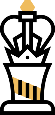 Kazanan ikon sembolü, ödül ödülünün renk tasarımı ile tasarımı ile tasvir edilmesi, modern grafik sanatları dijital tasarımı için mükemmel bir başarı ve zafer sembolü.