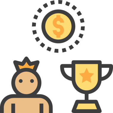 Kazanan ikon sembolü, ödül ödülünün renk tasarımı ile tasarımı ile tasvir edilmesi, modern grafik sanatları dijital tasarımı için mükemmel bir başarı ve zafer sembolü.